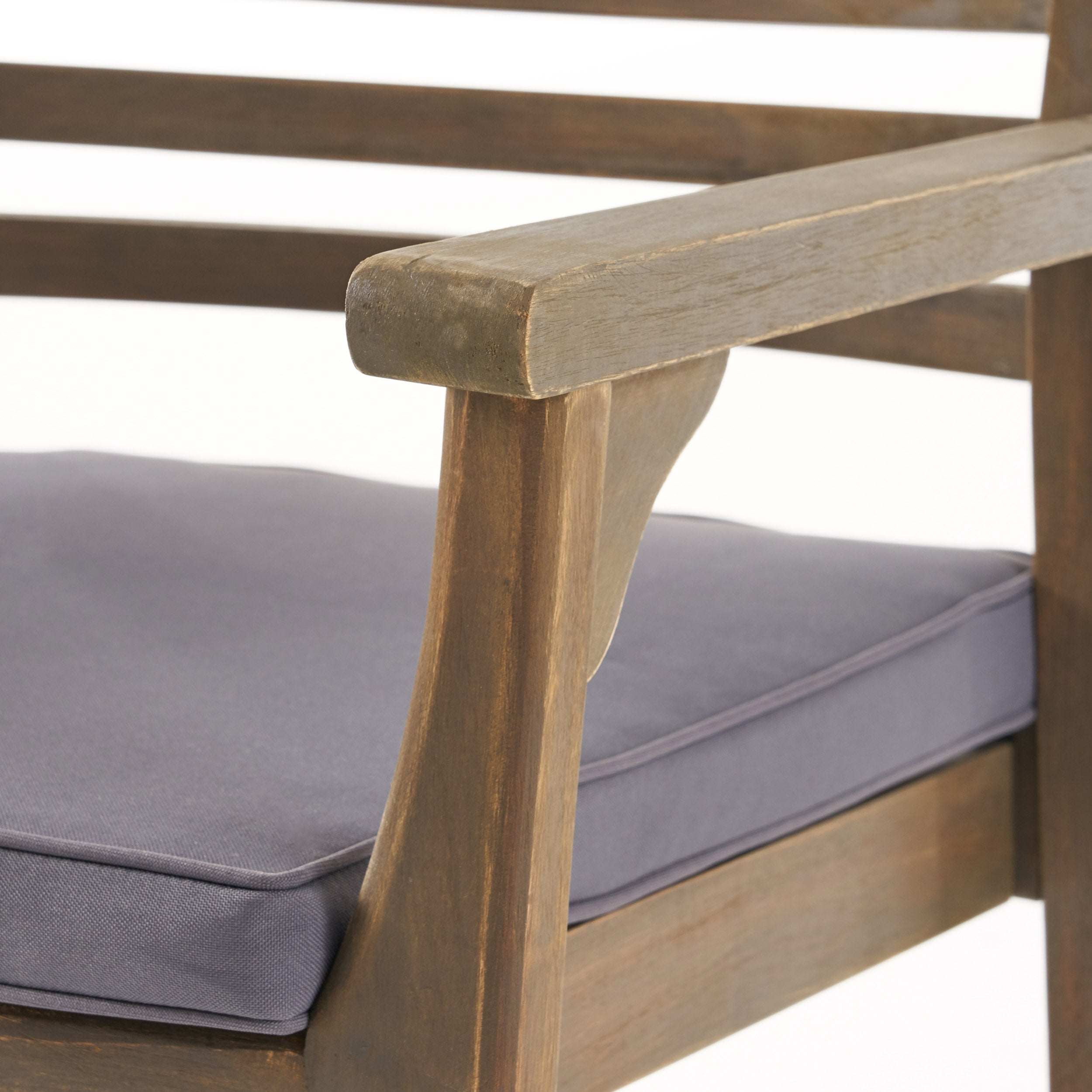 Esther Patio Dining Chairs, Acacia Wood and Outdoor Cushions