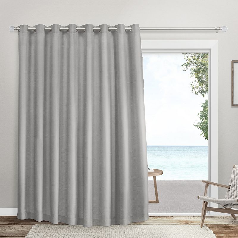 Exclusive Home 1-Panel Double Wide Sateen Patio Woven Blackout Window Curtain