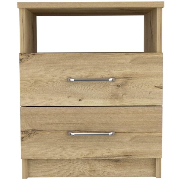 Superior Top Nightstand with 2 Drawers and 1 Shelf - - 37669195