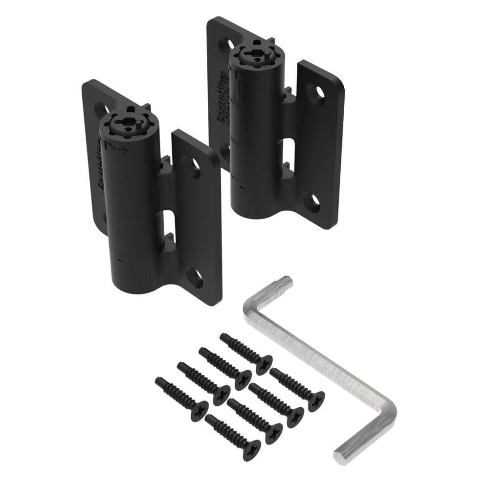 Barrette Outdoor Living 2.875 in. x 3.25 in. Black Compact Butterfly Hinge Kit (2-Pack) 73024441