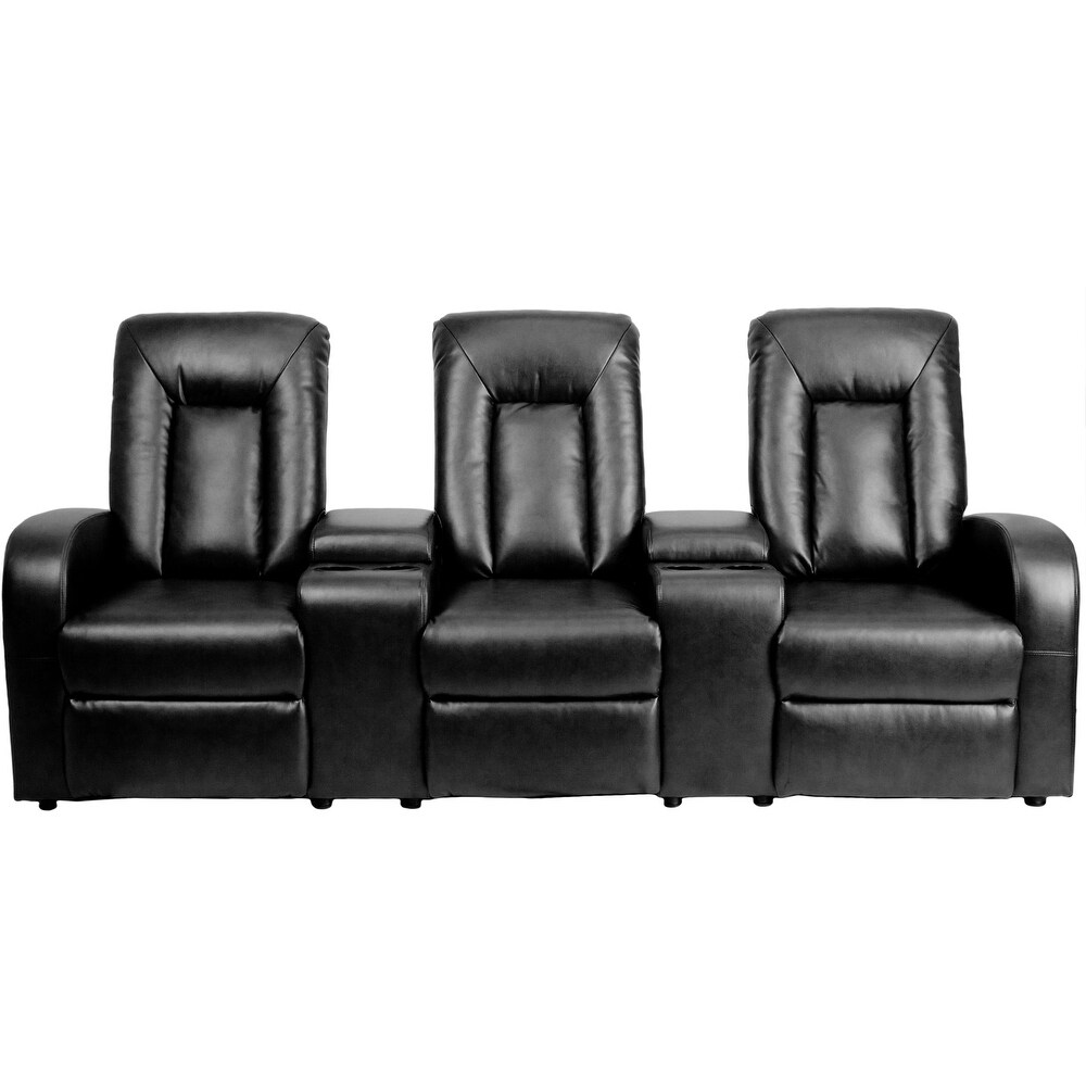 Push Back Reclining LeatherSoft Theater Seating Unit   95\