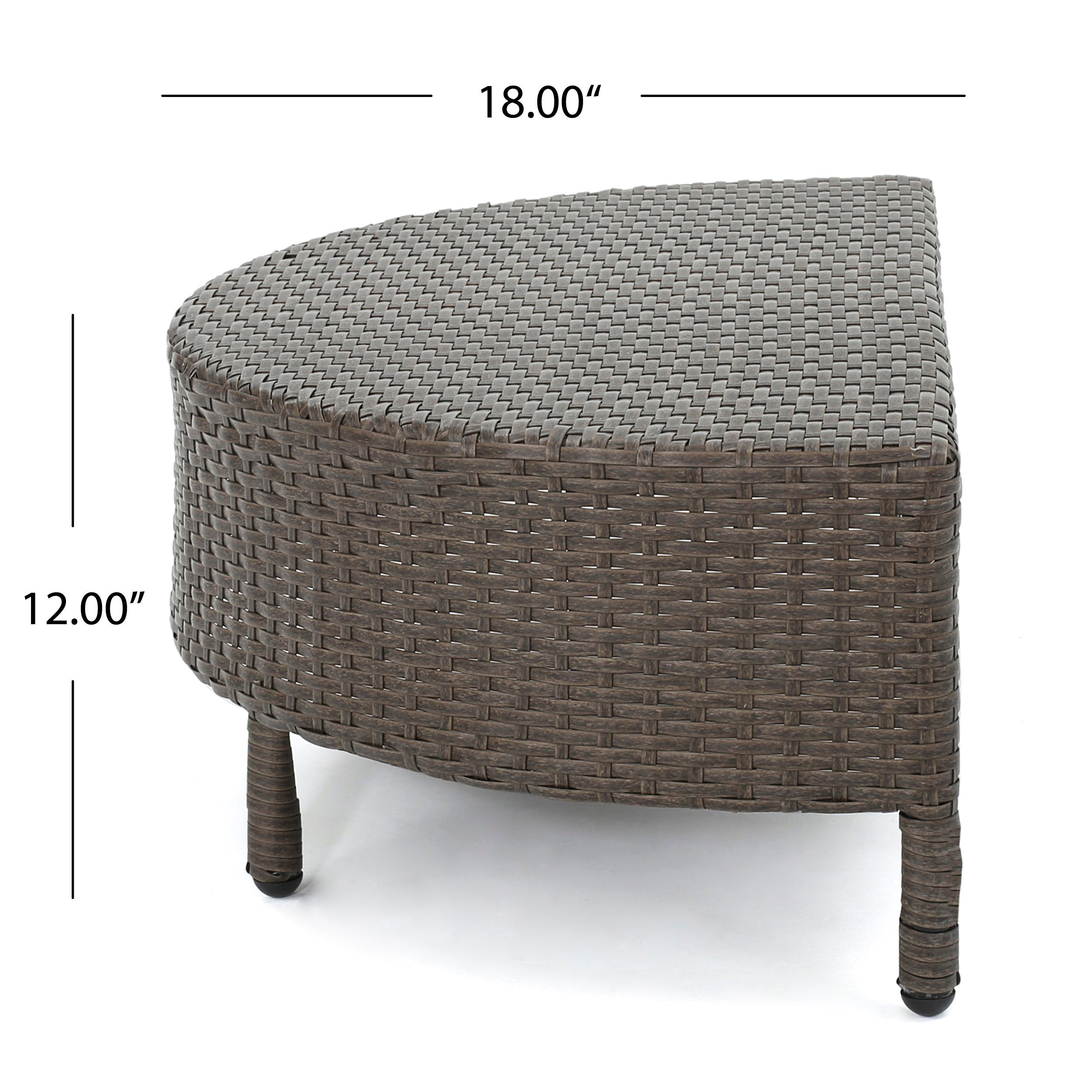 Harper Outdoor Wicker Half-Round Coffee Table