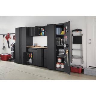 Husky 7-Piece Regular Duty Welded Steel Garage Storage System in Black GS10807-1DWO