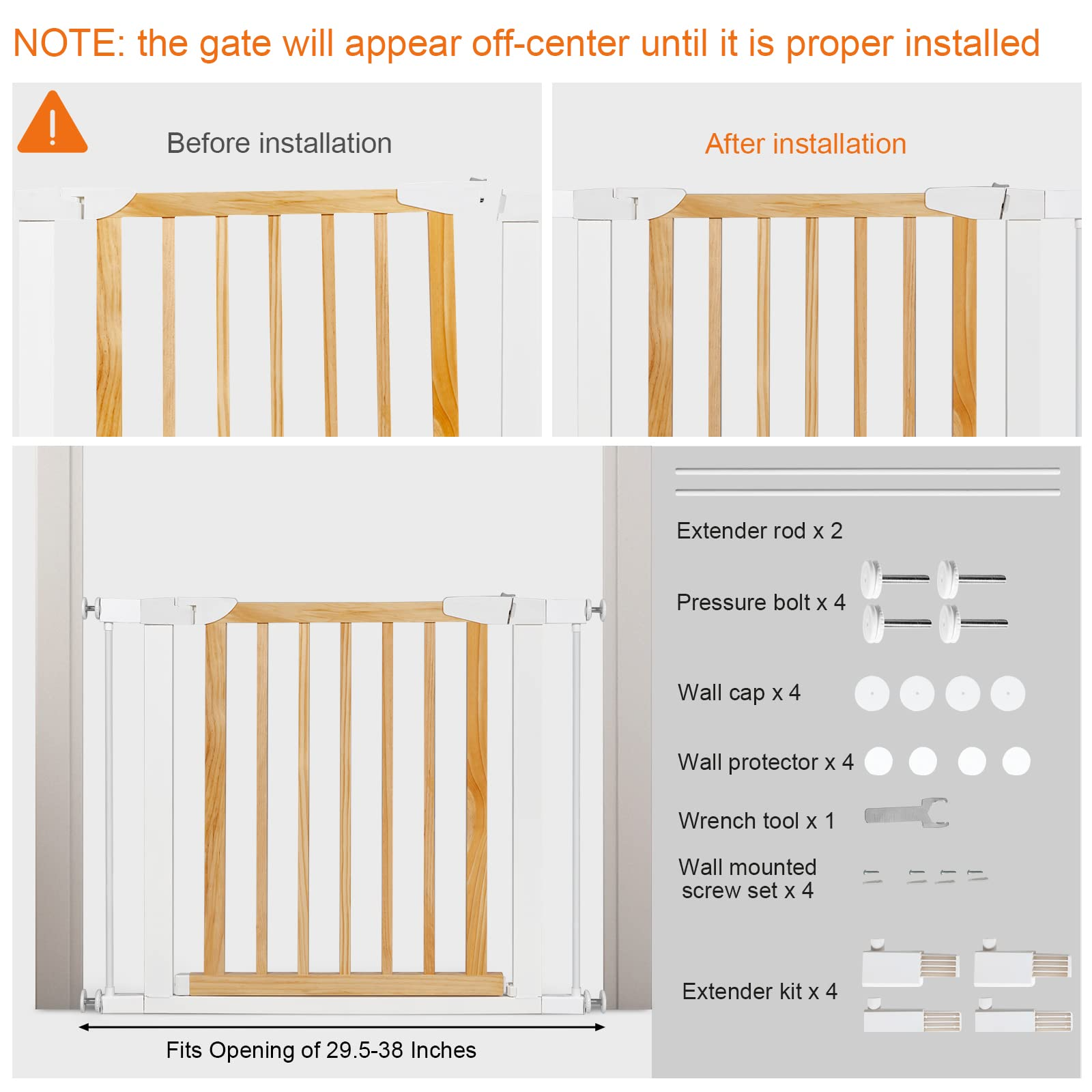 Costzon Baby Safety Gate, 29.5-38