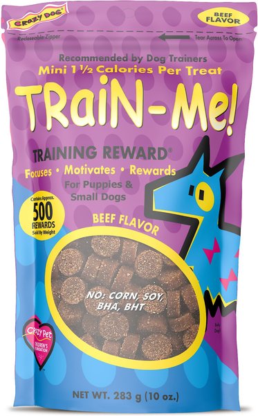 Crazy Dog Train-Me! Minis Beef Dog Soft and Chewy Treats， 10-oz bag