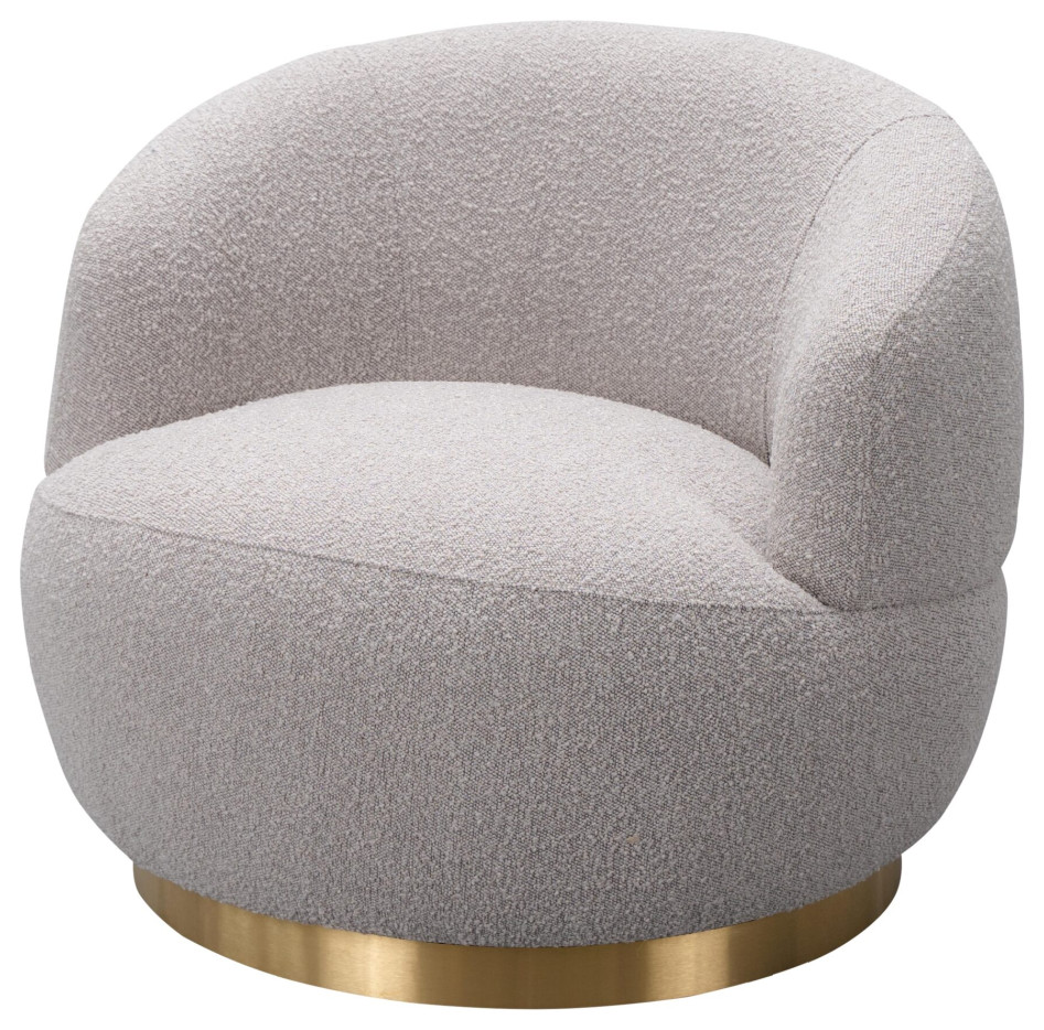 Taupe Boucl√© Swivel Chair  Liang  ampEimil Vitale   Contemporary   Armchairs And Accent Chairs   by Oroa   Distinctive Furniture  Houzz