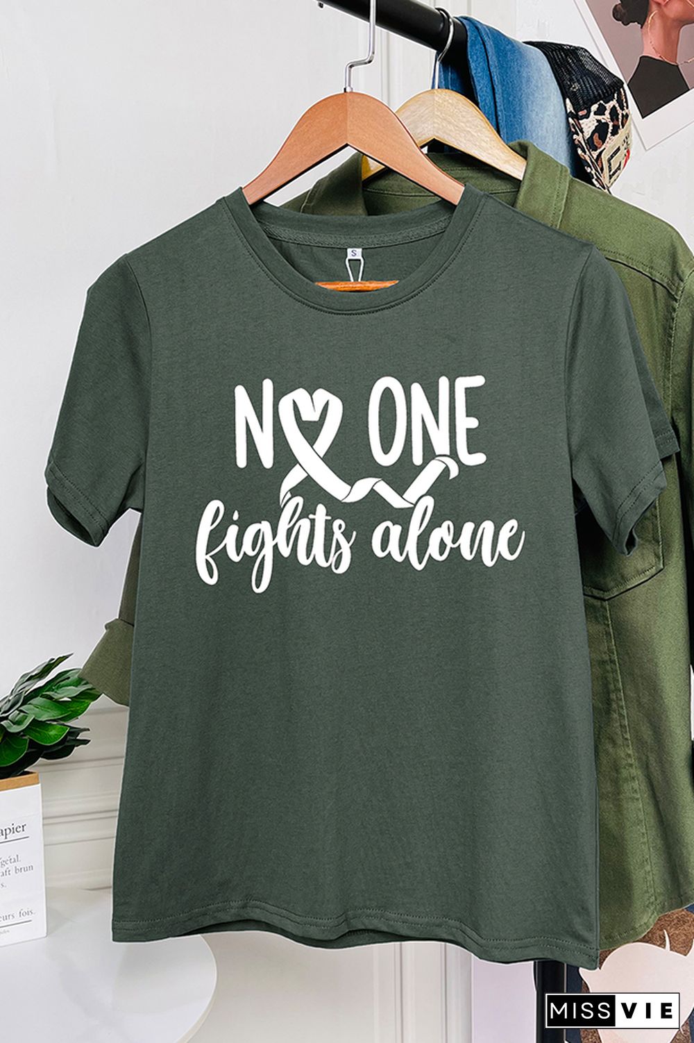 No One Fights Alone Graphic Tee Wholesale