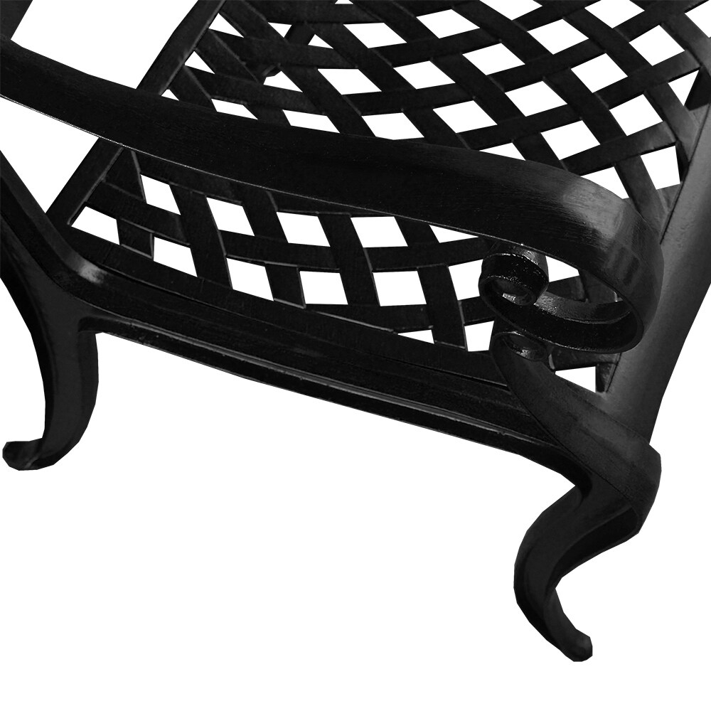 Outdoor Lattice 95 inch Oval Dining Set with Eight Arm Chairs