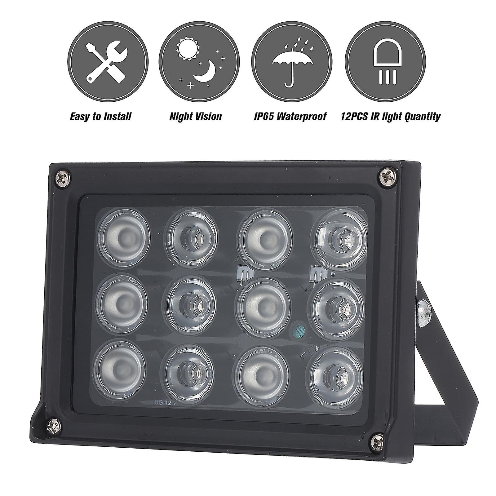 Infrared Illuminator 12pcs Array Ir Leds Ir Illuminator Night Vision Wide Angle Long Range Outdoor Waterproof For Cctv Security Camera