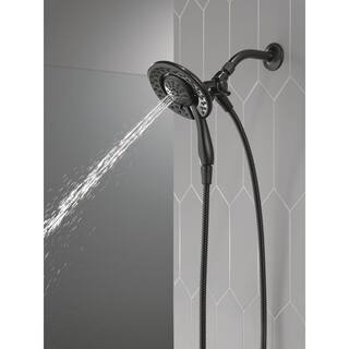 Delta In2ition 4-Spray Patterns 1.75 GPM 6.13 in. Wall Mount Dual Shower Heads in Matte Black 75486CBL