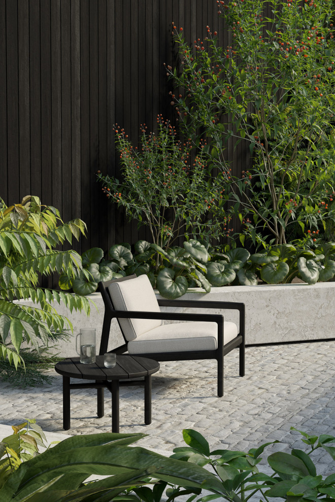 Round Slatted Outdoor Side Table  OROA Quatro   Transitional   Outdoor Side Tables   by Oroa   Eichholtz Furniture  Houzz