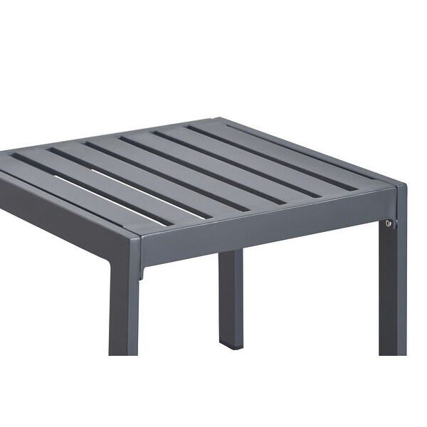 Tommy Hilfiger Monterey Outdoor Easy Assembly Side Table，Gray Gunmetal