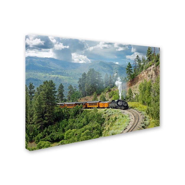 Trademark Fine Art mike Jones Photo x27 the Train From Bridge x27 Canvas Art