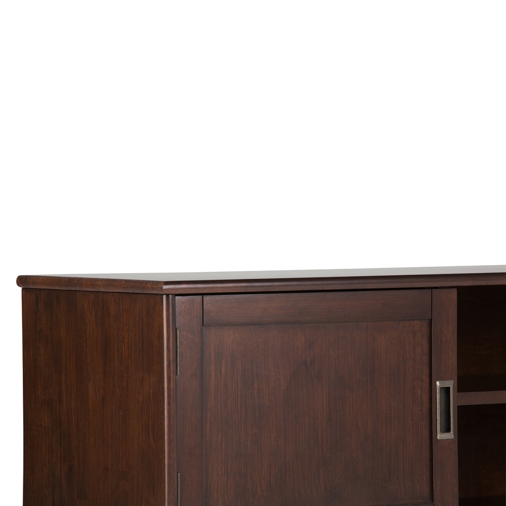 WYNDENHALL Tierney SOLID HARDWOOD 60 inch Wide Mid Century Modern TV Media Stand For TVs up to 65 inches   60\