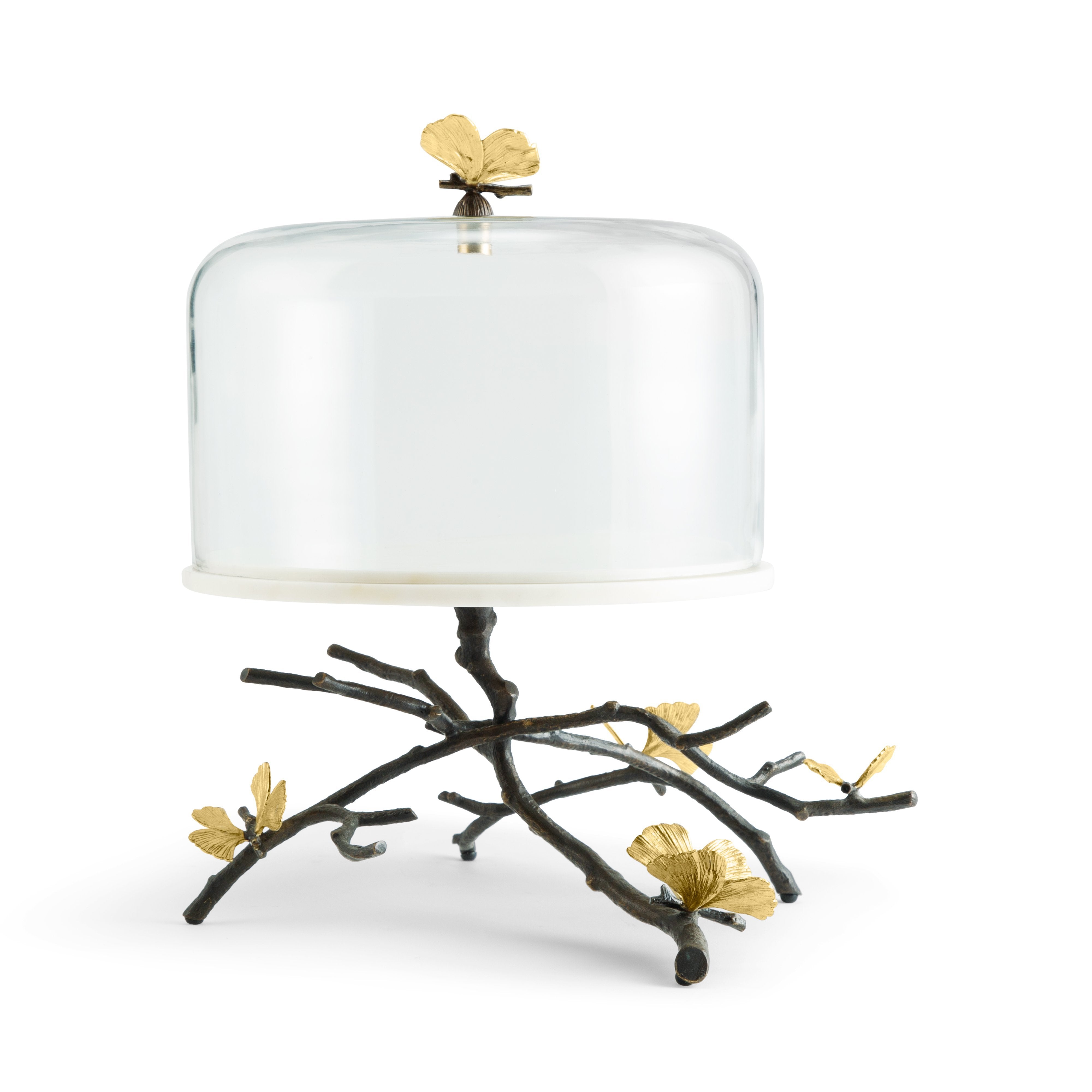 Butterfly Ginkgo Cake Stand with Dome