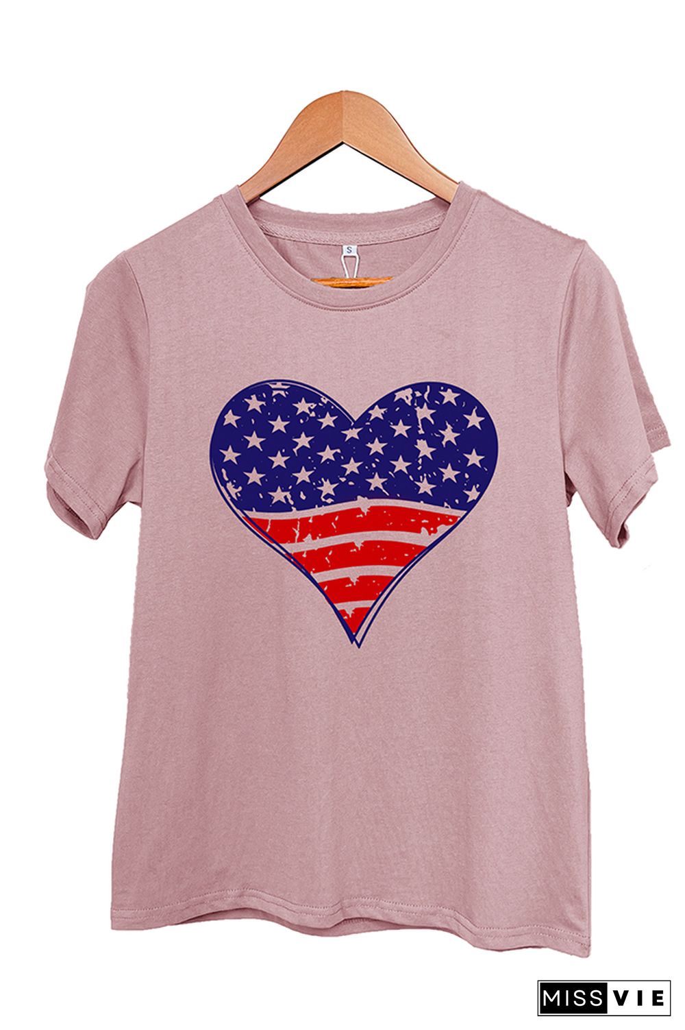 Patriotic Grunge Heart Graphic T-Shirt Wholesale