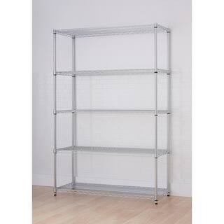 Trinity Chrome 5-Tier Steel Wire Shelving Unit (48 in. W x 72 in. H x 18 in. D) TBFZ-0910