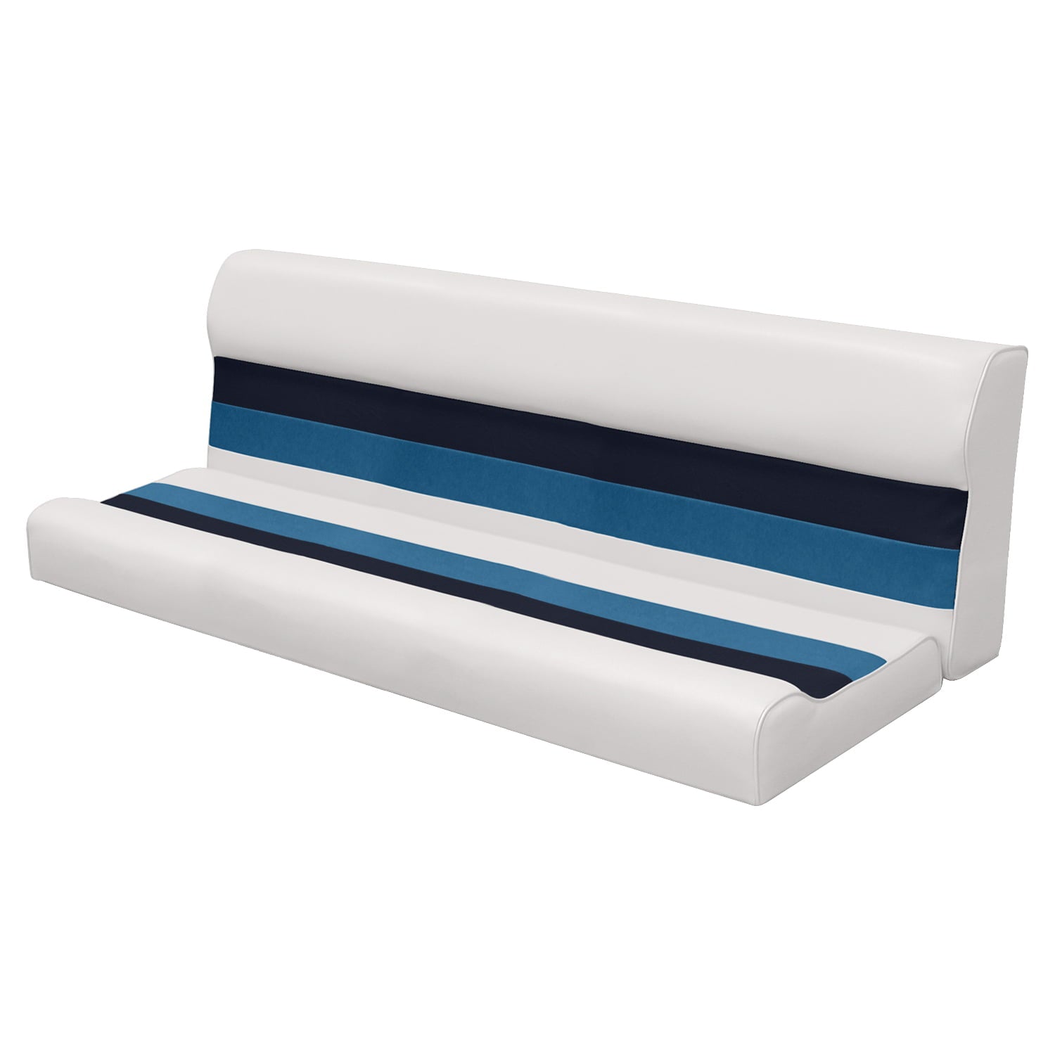 Wise 8WD106-1008 Deluxe Series Pontoon 55 In. Boat Bench Seat and Backrest Cushion Set Only， Color: White， Navy and Blue