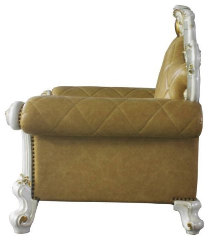 Ergode Chair With Pillow Antique Pearl and Butterscotch Pu   Traditional   Armchairs And Accent Chairs   by VirVentures  Houzz