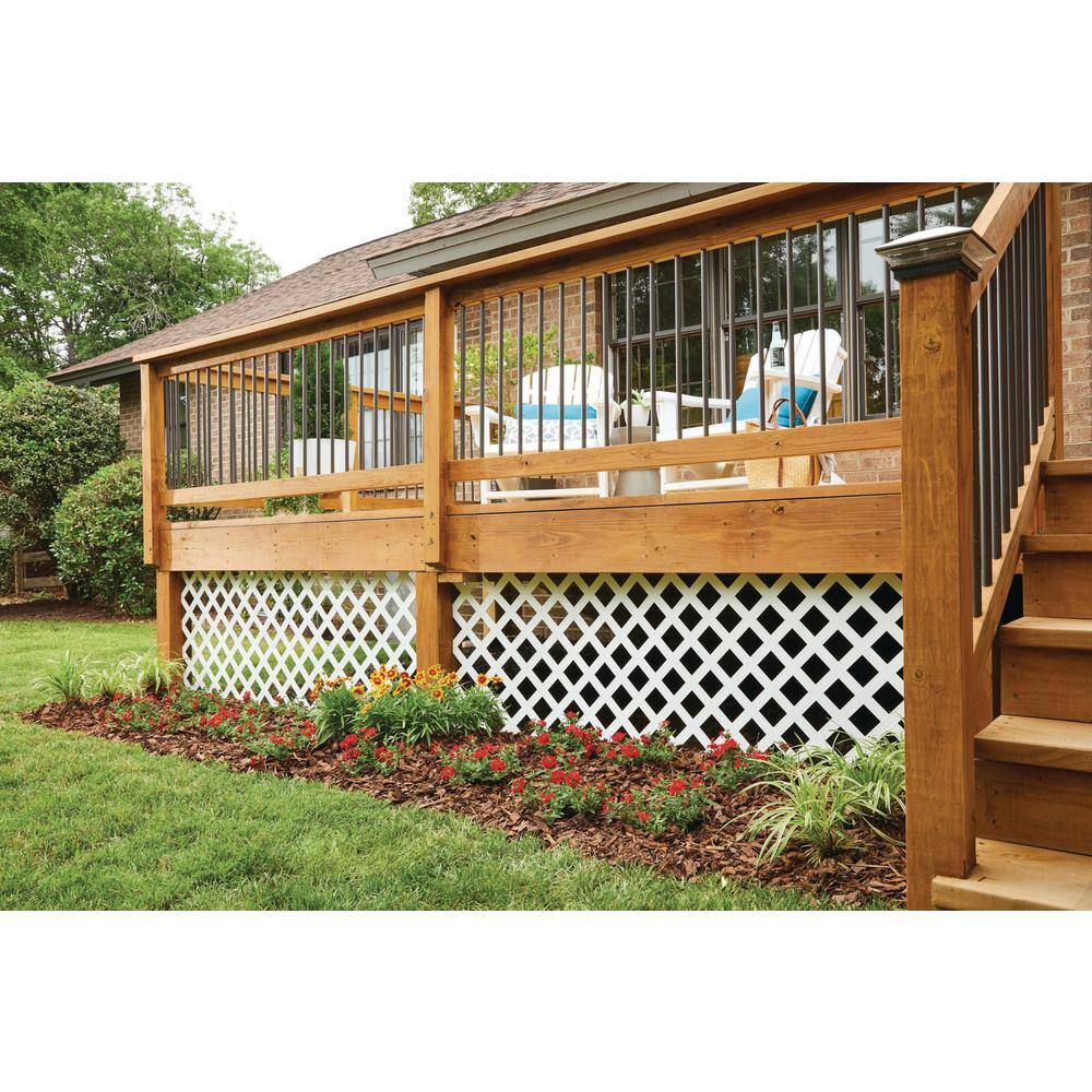 Veranda 4 ft. x 8 ft. White Garden Diamond Vinyl Lattice 73004026