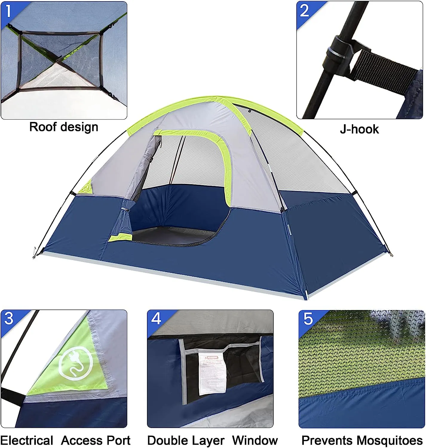 Family Camping Tent Portable Tent for Camping Hiking Automatic Camping Tent