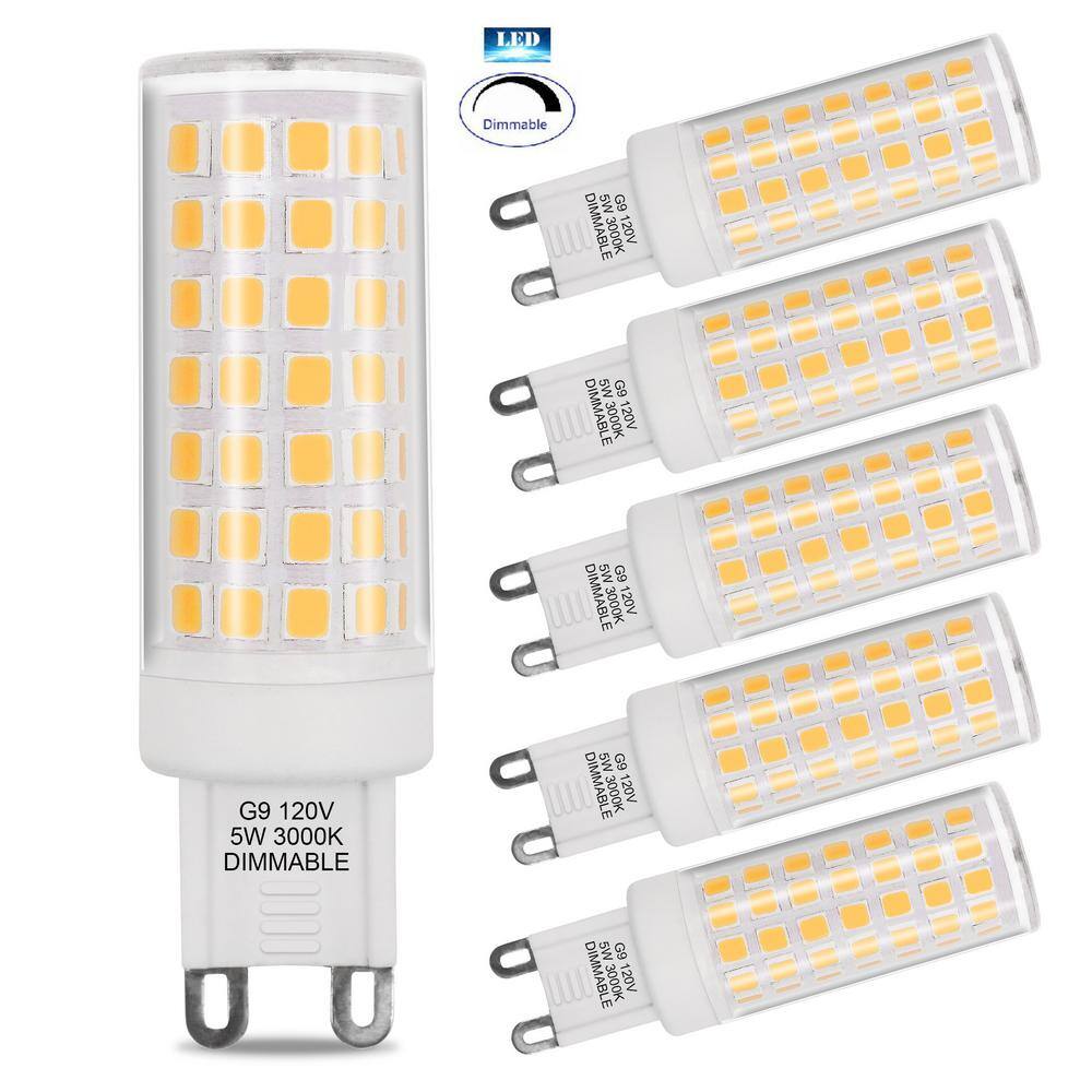 ARTIVA 3000K 40-Watt Equivalent G9 Dimmable LED Light Bulb (Set of 6) LED-G9-5TDM-30-6