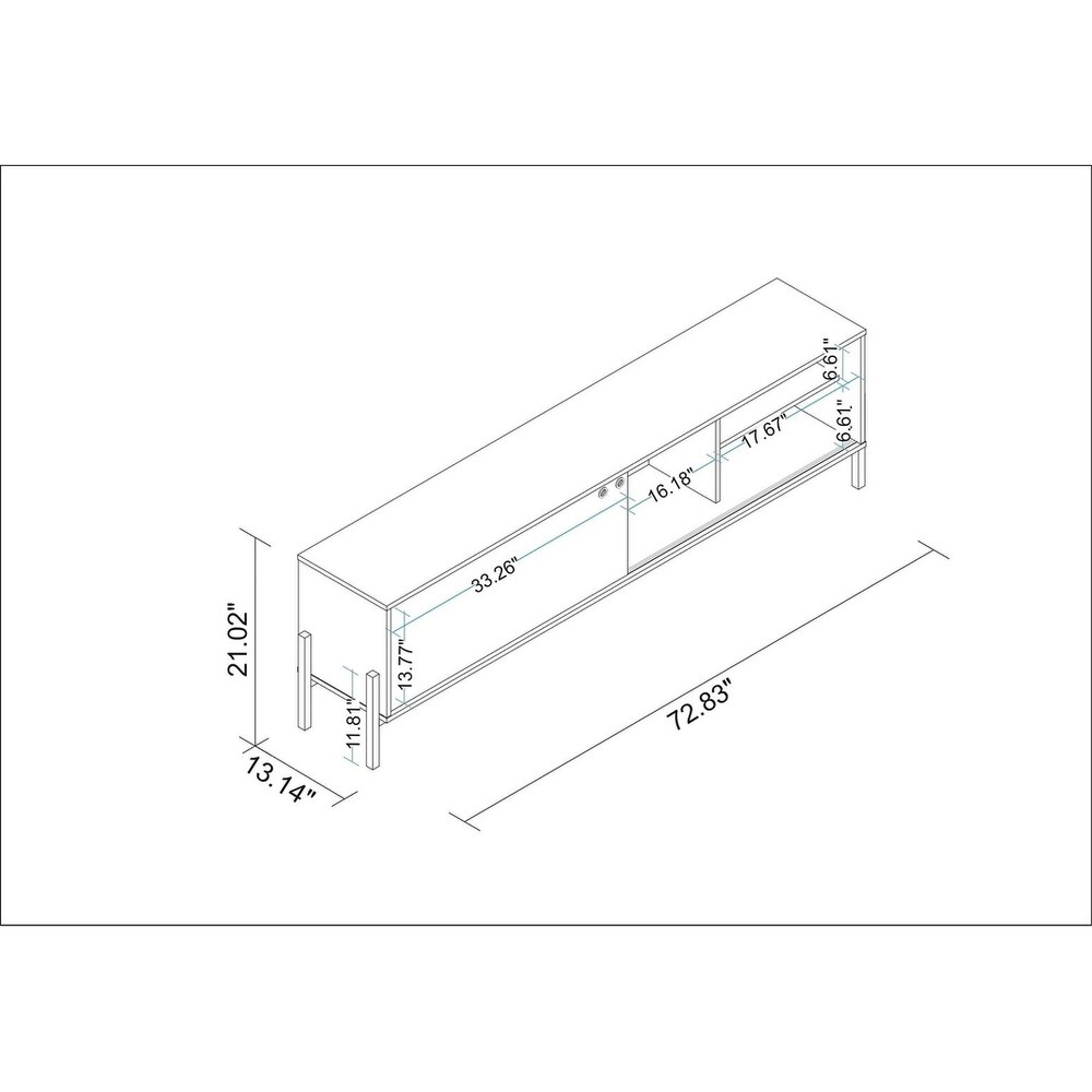 Bowery 72.83 TV Stand with 4 Shelves in Black and Oak