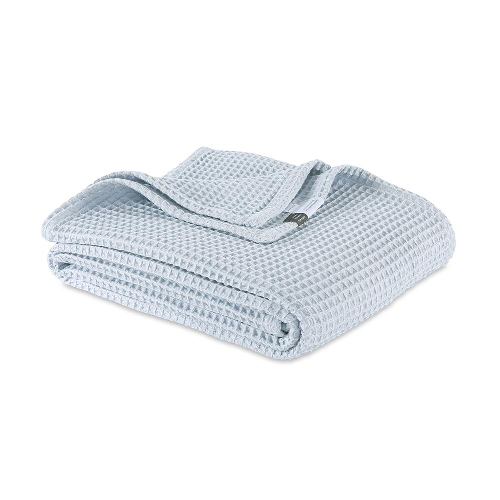 Berkshire Blue Organic Cotton Waffle Blanket Twin  Crowdfused