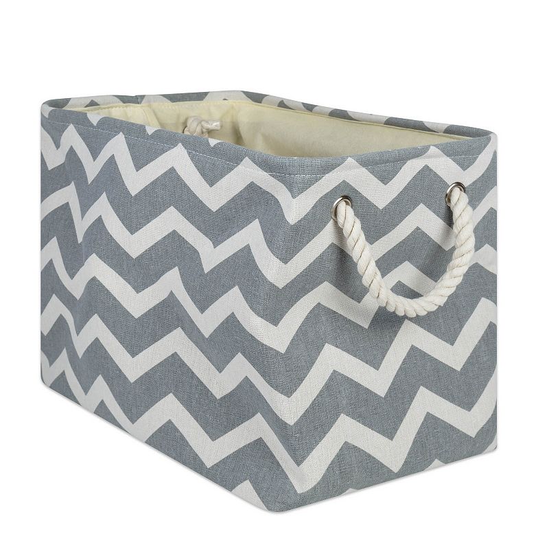 16 Chevron Rectangular Medium Bin with Rope Handle