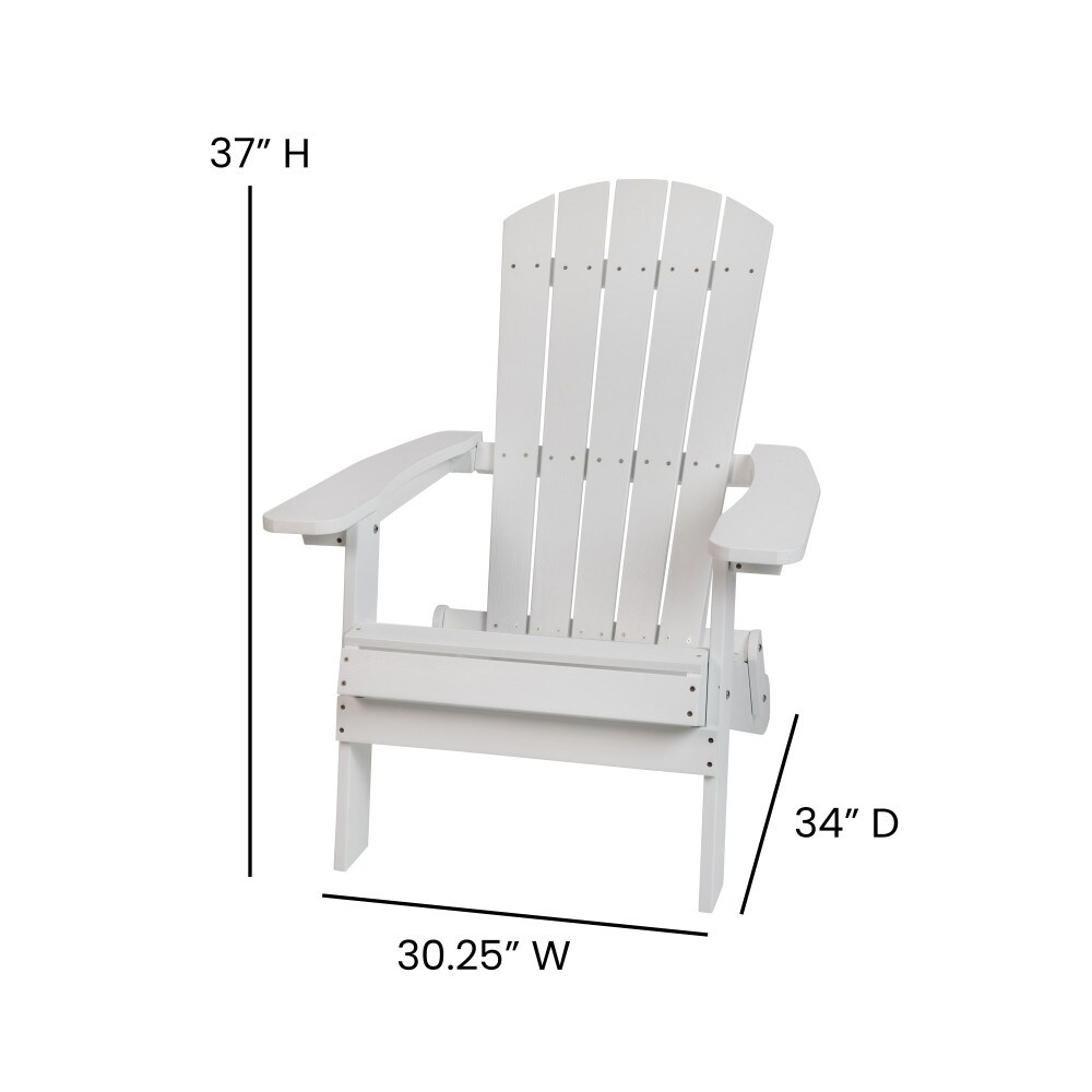 Poly resin Folding Adirondack Indoor/Outdoor Patio Chair (Set of 4)