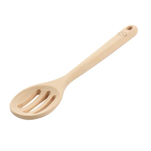 14 Inch Beech Wood Slotted Spoon - One Piece