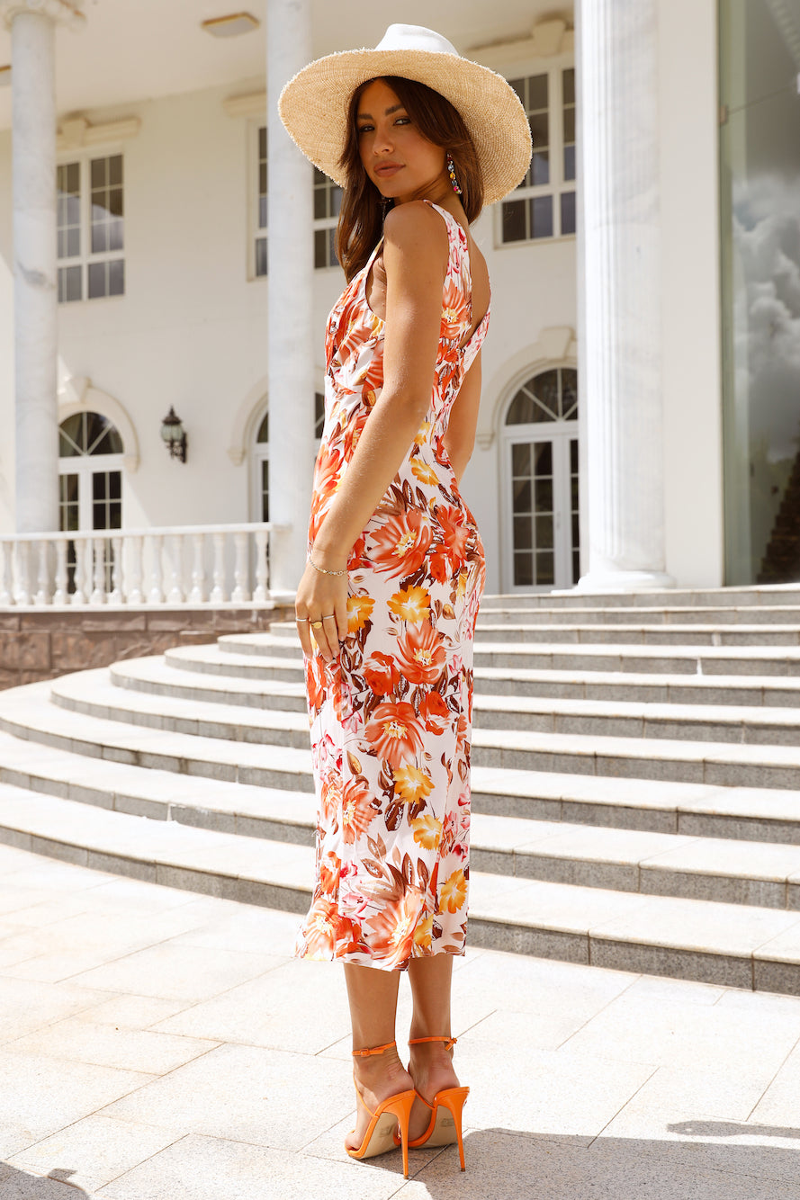 Lover Of Fun Midi Dress Orange