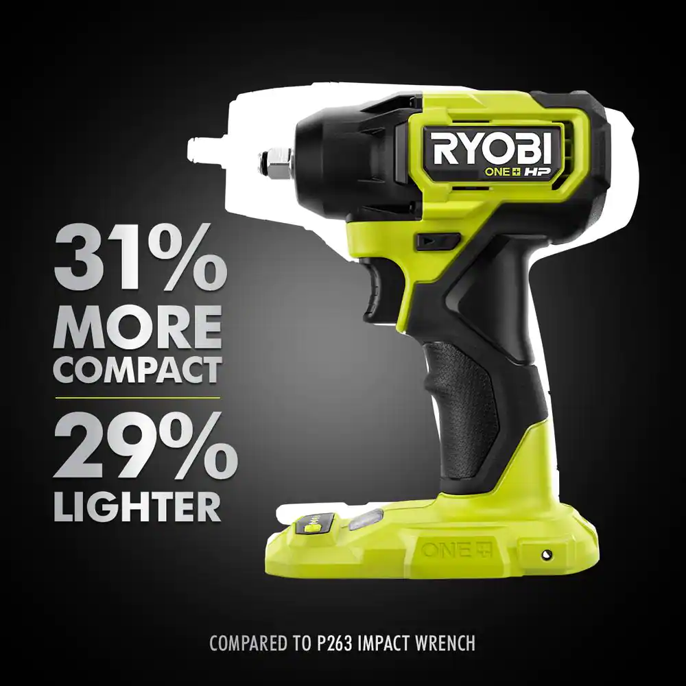 RYOBI PSBIW01B ONE+ HP 18V Brushless Cordless Compact 3/8 in. Impact Wrench (Tool Only)