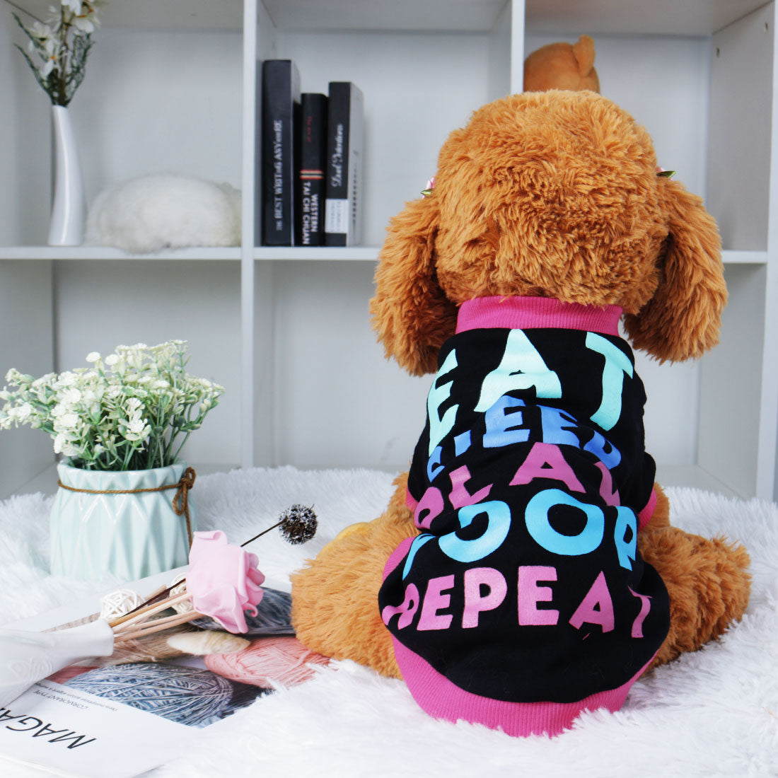 Pet T Shirt Spring Fall Dog Puppy Small Pet Cat Apparel Clothes Vest Clothing Printed， M #3