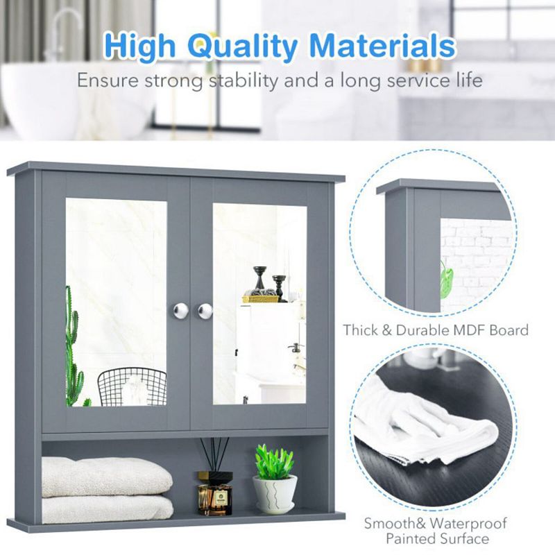 Hivago Bathroom Wall Mount Mirror Cabinet Organizer