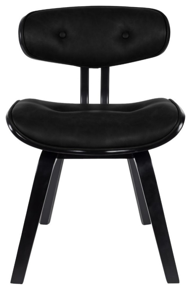 Black Tufted Dining Chair  Dutchbone Blackwood   Midcentury   Dining Chairs   by Luxury Furnitures  Houzz