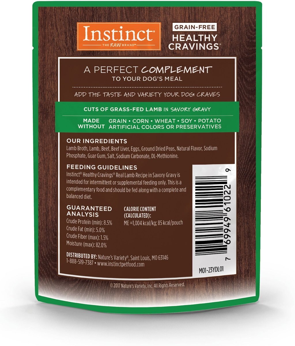 Instinct Healthy Cravings Grain-Free Cuts and Gravy Real Lamb Recipe Wet Dog Food Topper