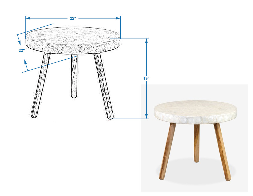 East at Main Elle White Round Capiz End Table   Transitional   Side Tables And End Tables   by East at Main  Houzz