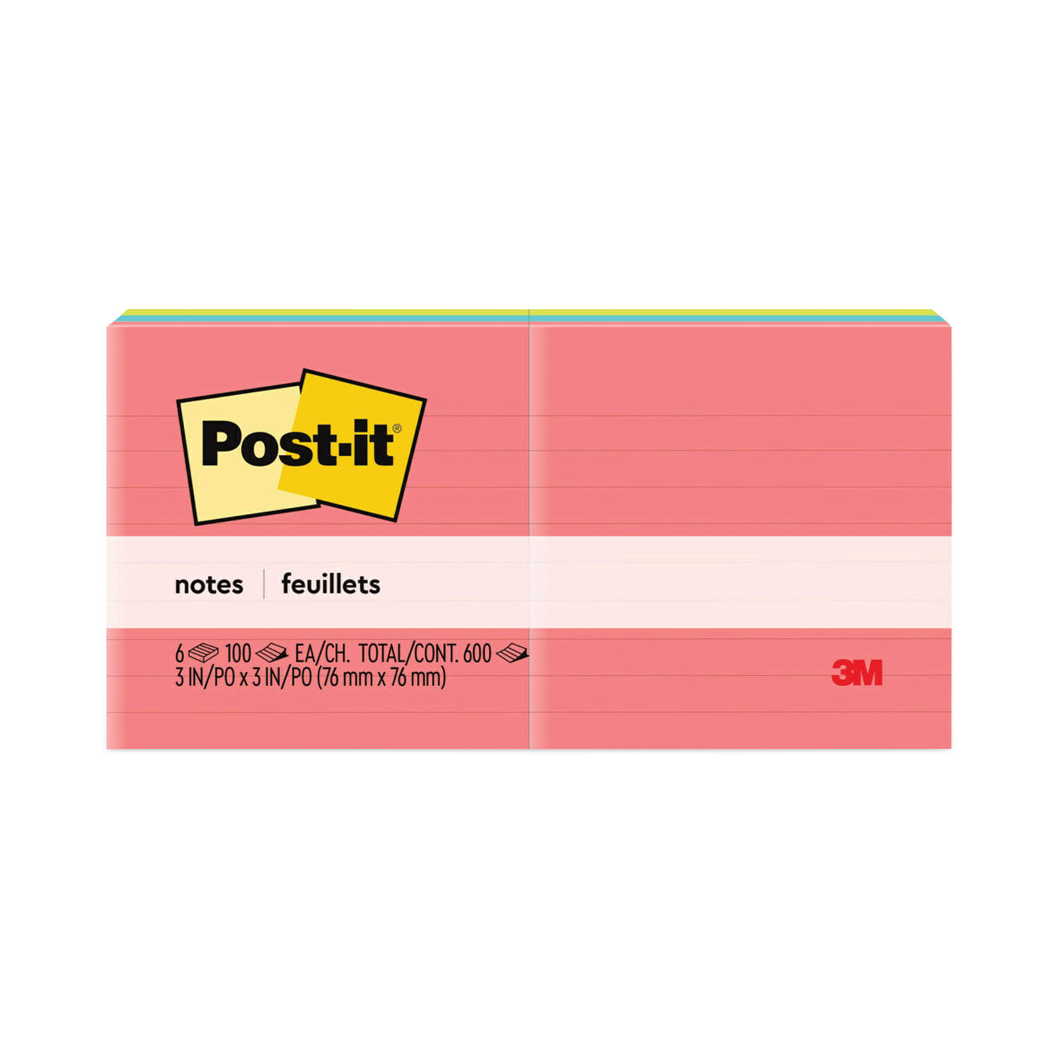 Original Pads in Poptimistic Collection Colors by Post-itandreg; Notes MMM6306AN