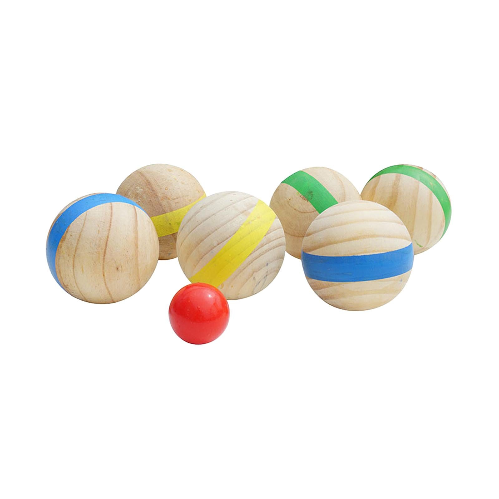 7Pcs Bocce Balls set sports Playground Balls Playground Equipment Grass Accessories wooden games Funny Outdoor Balls for Yard Lawn Adults Kids