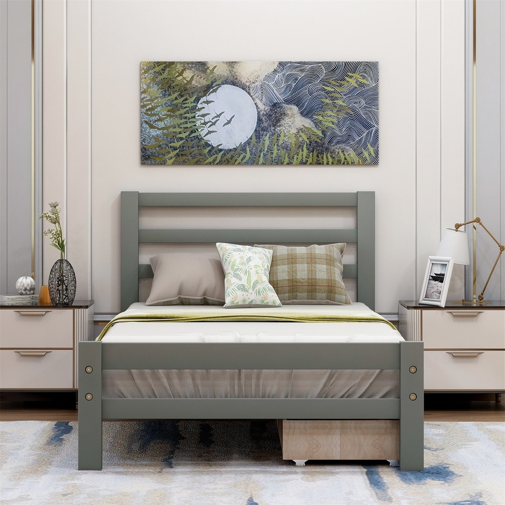 Harper   Bright Designs Wood Bed Frame with Storage Drawers and Headboard