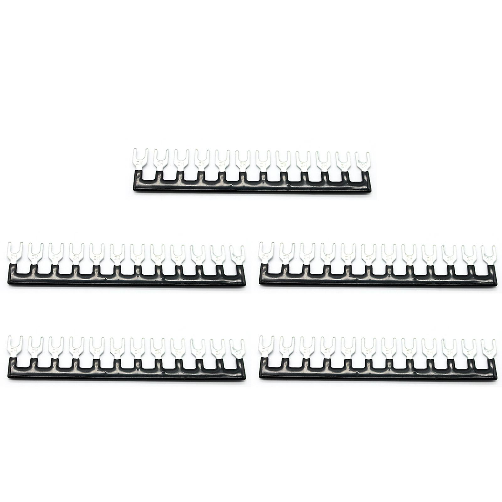 10pcs(5 Sets)-5pcs 600v 15a 12 Positions Double Row Screw Terminal Strip With Cover+5pcs 600v 15a 12 Positions Black Red Pre-insulated Terminal Barrie