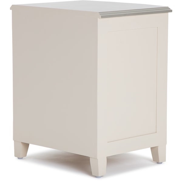 Finch Charleston End Table Nightstand with Drawers， Cream White/Gray