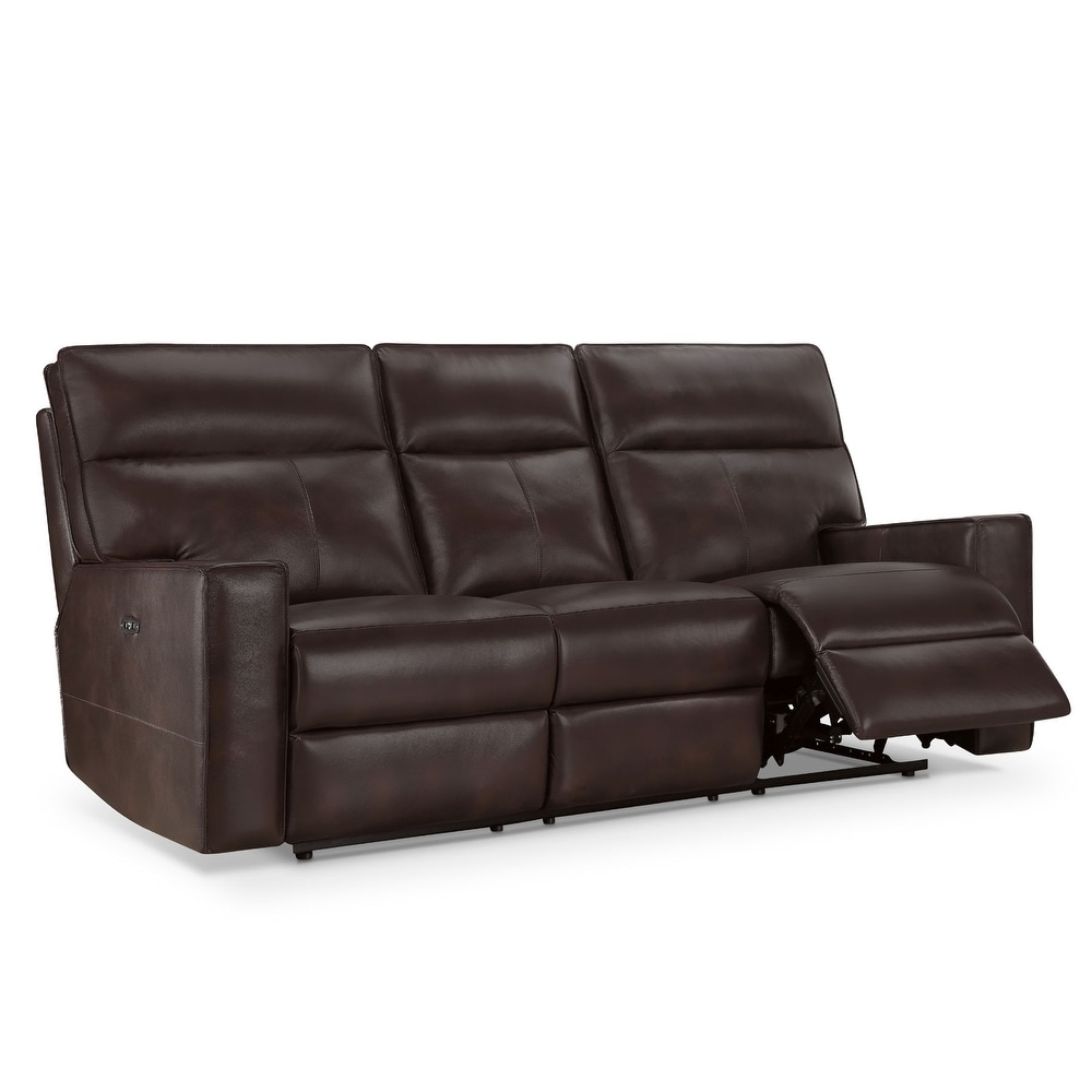 Abbyson Easley Top Grain Leather Dual Power Reclining Sofa