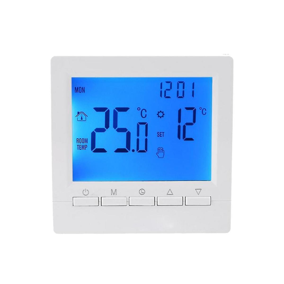 Thermostat With Backlight Lcd Screen Wall Room Heating Temperature Controller -blue Light