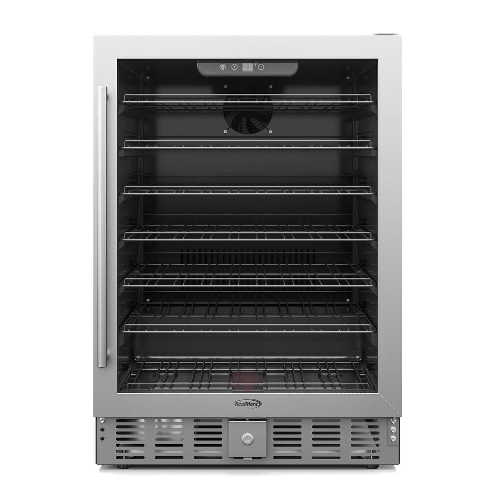 23.4 in. Stainless Steel  Glass Door Built In Refrigerator and Beverage Cooler  5 Cu. ft.