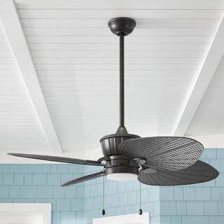 Home Decorators Collection Pompeo 52 in. Integrated LED IndoorOutdoor Natural Iron Ceiling Fan with Light Kit YG618-NI