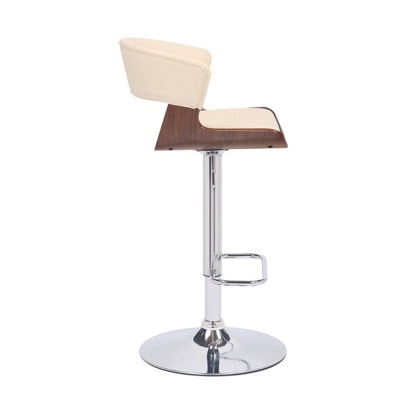 Bar Stool with Curved Leatherette Back and Swivel Mechanism - 20 L X 21 W X 43 H Inches