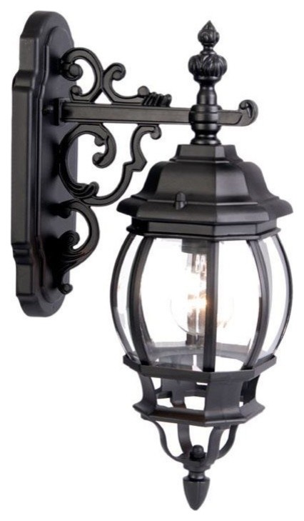 One Light Matte Black Wall Lantern   Traditional   Outdoor Wall Lights And Sconces   by We Got Lites  Houzz