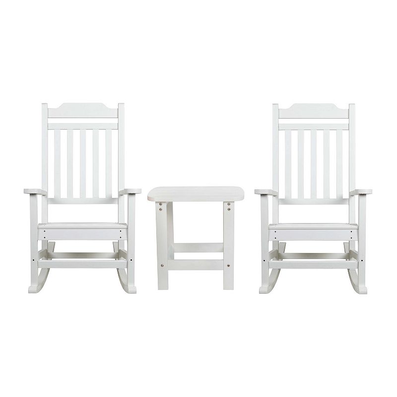 Flash Furniture Winston All-Weather Rocking Chair and End Table 3-piece Set